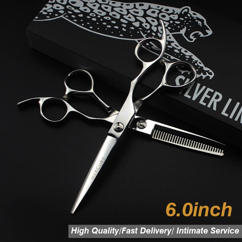 6.0 Silver 440C Hair Scissors Case Cutting Scissors Thinning Scissors Hair Barber Barbearia Profissional Acessorios JAGUNNE
6.0 Silver 440C Hair Scissors Case Cutting Scissors Thinning Scissors Hair Barber Barbearia Profissional Acessorios JAGUNNE