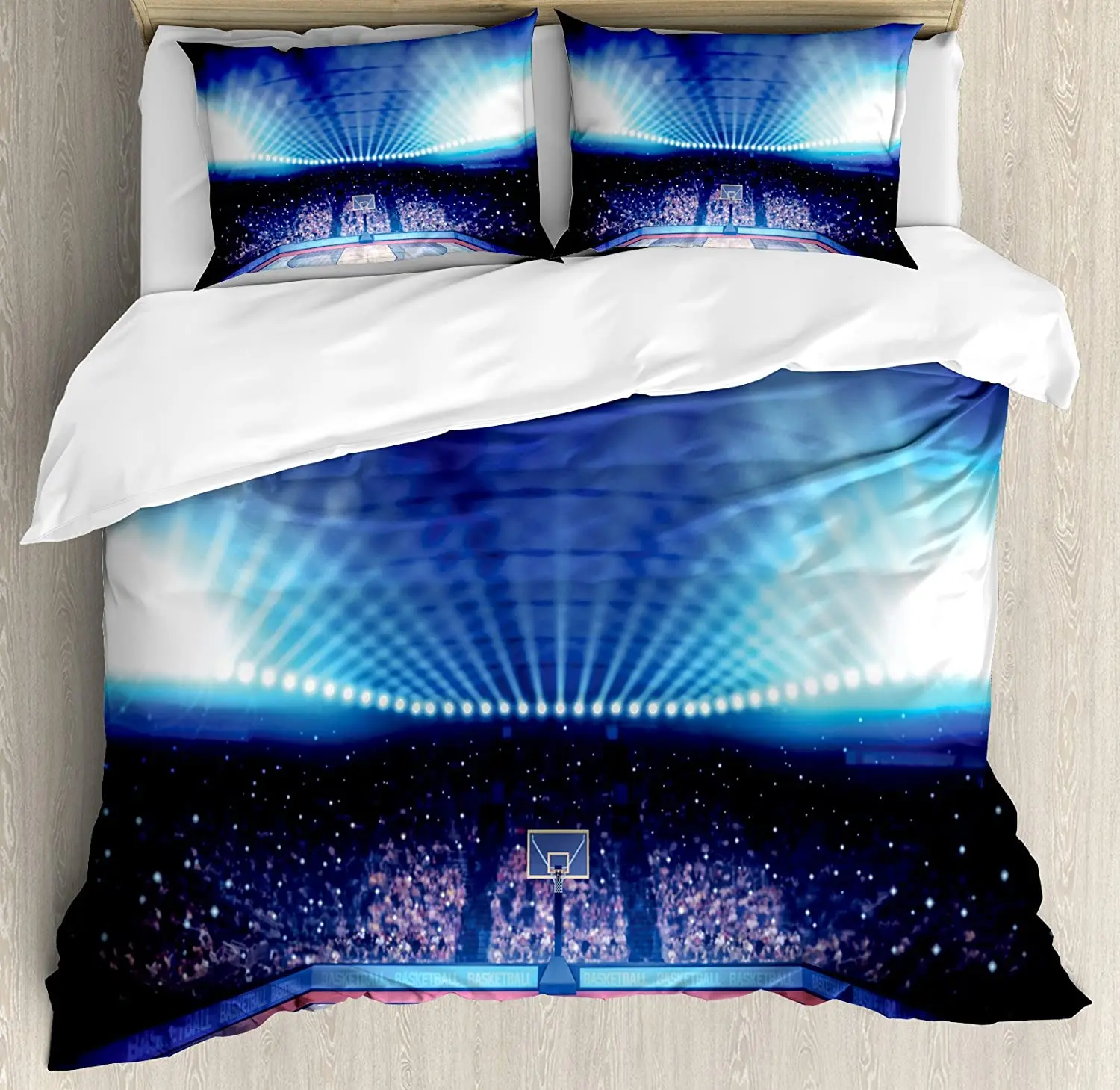 Sports Duvet Cover Set Basketball Arena Court with Fans And Flashlights Competition Theme Game Excitement Bedding Set for Home
Sports Duvet Cover Set Basketball Arena Court with Fans And Flashlights Competition Theme Game Excitement Bedding Set for Home
