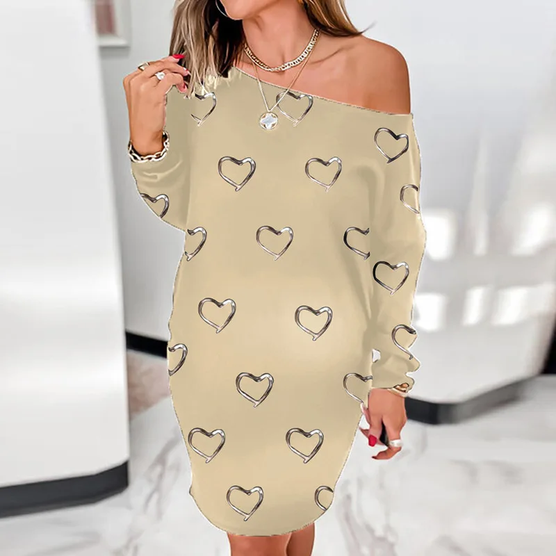 2021 Spring Elegant Heart Print Loose Dresses Women Sexy Off Shoulder Mini Dress Fashion Casual Long Sleeve Party Dress Vestidos
2021 Spring Elegant Heart Print Loose Dresses Women Sexy Off Shoulder Mini Dress Fashion Casual Long Sleeve Party Dress Vestidos