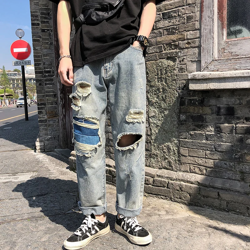Patch Design Jeans for Men 2021 Fashion Trends Hip Hop Clothing Teens Ripped Hole Denim Trousers Baggy Gothic Streetwear Pants
Patch Design Jeans for Men 2021 Fashion Trends Hip Hop Clothing Teens Ripped Hole Denim Trousers Baggy Gothic Streetwear Pants