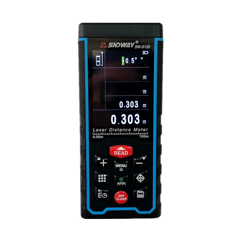SNDWAY SW-S120 120M Camera Original Digital Laser Distance Meter Range Finder Rangefinder Tape Trena Ruler Angle Bulid Tool
SNDWAY SW-S120 120M Camera Original Digital Laser Distance Meter Range Finder Rangefinder Tape Trena Ruler Angle Bulid Tool