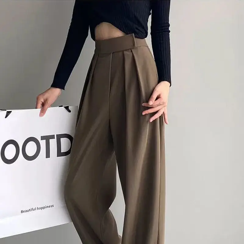 pants women spring autumn solid female students new black-gray wide-leg pant Korean fashion high waist drape casual trousers
pants women spring autumn solid female students new black-gray wide-leg pant Korean fashion high waist drape casual trousers