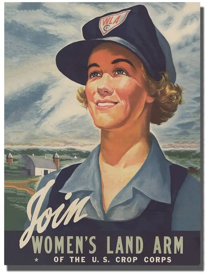 Brotherhood WWII Join Women's Land Arm US Crop Corps United States Farming Advertisements Vintage Style Metal Signs Met
Brotherhood WWII Join Women's Land Arm US Crop Corps United States Farming Advertisements Vintage Style Metal Signs Met