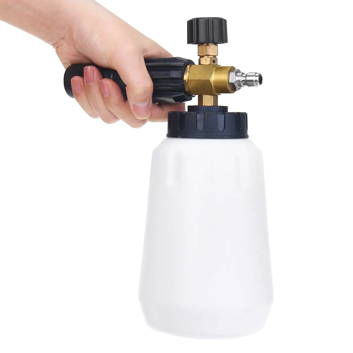 

1000mL 16MPA 1/4 Adjustable Snow Foams Lance Washer Bottle High Pressure Car Wash Jet Bottle Foam Nozzle Open Column Shape