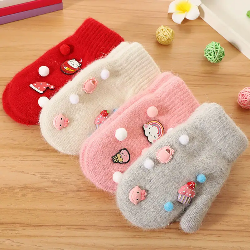 2020 Baby Stuff Accessories Winter Warm Gloves Cute Knit Soft Kids Boys Girls Candy Color Star Mittens | Мать и ребенок