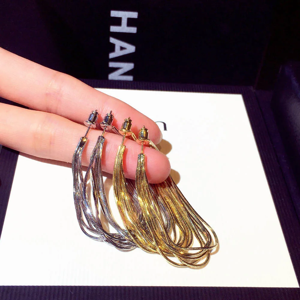 Tassel Earrings Women's S925 Silver Needle New Fashion Atmospheric Earrings Long Fashion Geometric Temperament Luxury Jewelry
Tassel Earrings Women's S925 Silver Needle New Fashion Atmospheric Earrings Long Fashion Geometric Temperament Luxury Jewelry