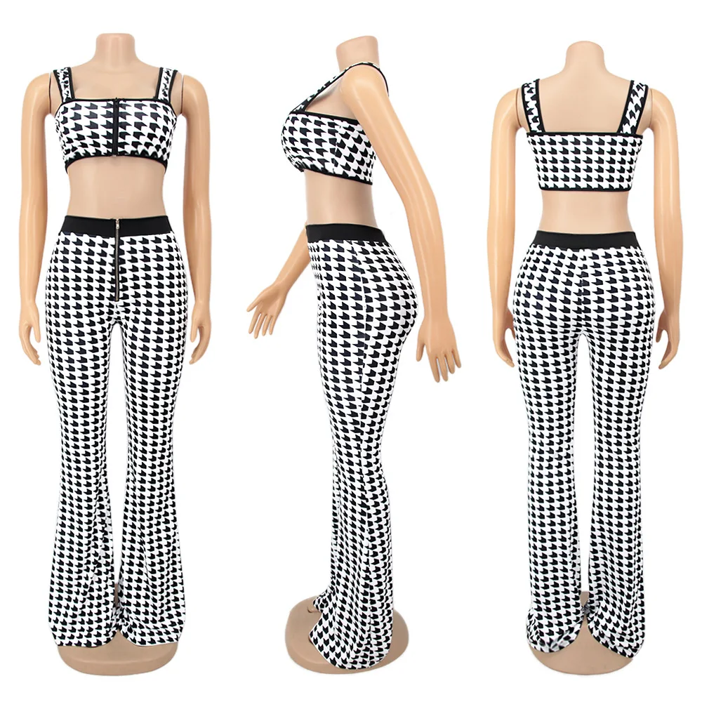 Sexy Women Set Plaid Crop Top + Long Pants Long Wide Pants Zipper Tracksuit Sportsuit Spring Clothes For Women Outfit
Sexy Women Set Plaid Crop Top + Long Pants Long Wide Pants Zipper Tracksuit Sportsuit Spring Clothes For Women Outfit