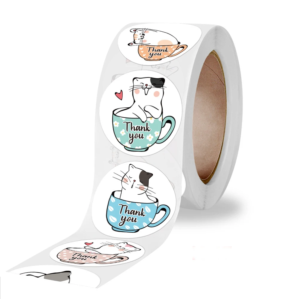 500 Pcs Roll 1-1.5inch Round White Decorative Gift Thank You Stickers Cartoon Hand-painted Cat Sealing Sticker Stationery
500 Pcs Roll 1-1.5inch Round White Decorative Gift Thank You Stickers Cartoon Hand-painted Cat Sealing Sticker Stationery