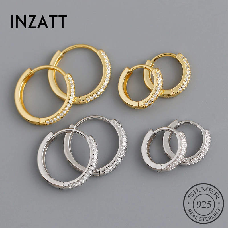 INZATT Real 925 Sterling Silver Zircon Round Hoop Earrings For Fashion Women Punk Fine Jewelry 18k Gold Minimalist Accessories
INZATT Real 925 Sterling Silver Zircon Round Hoop Earrings For Fashion Women Punk Fine Jewelry 18k Gold Minimalist Accessories