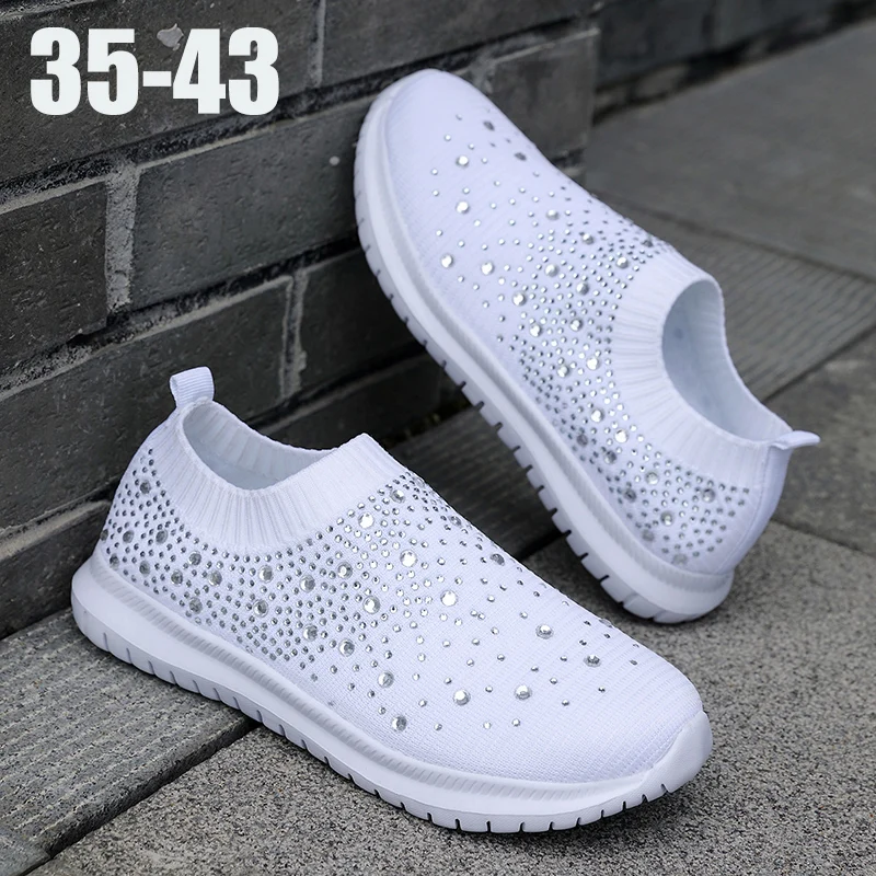 New Women's Ladies Ankle Shoes Flat Loafers Crystal Fashion Bling Sneakers Women Casual Slip On Breathable Running
New Women's Ladies Ankle Shoes Flat Loafers Crystal Fashion Bling Sneakers Women Casual Slip On Breathable Running