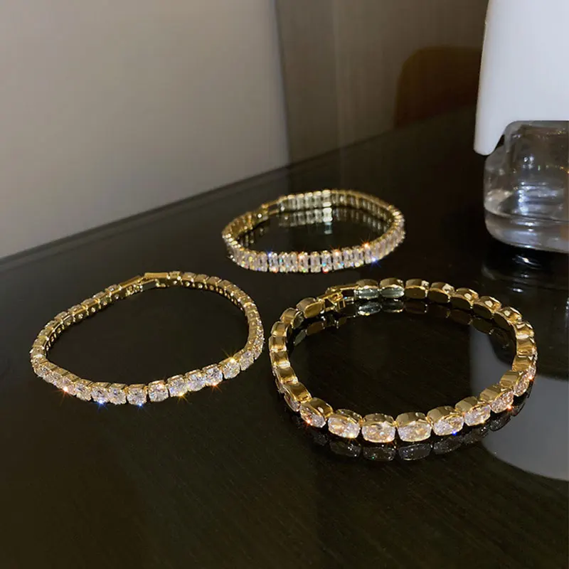 Korean Style Geometry Tennis Bracelets for Female Cubic Zirconia Crystal Bead Chain Party Birthday Present Jewelry Gift
Korean Style Geometry Tennis Bracelets for Female Cubic Zirconia Crystal Bead Chain Party Birthday Present Jewelry Gift