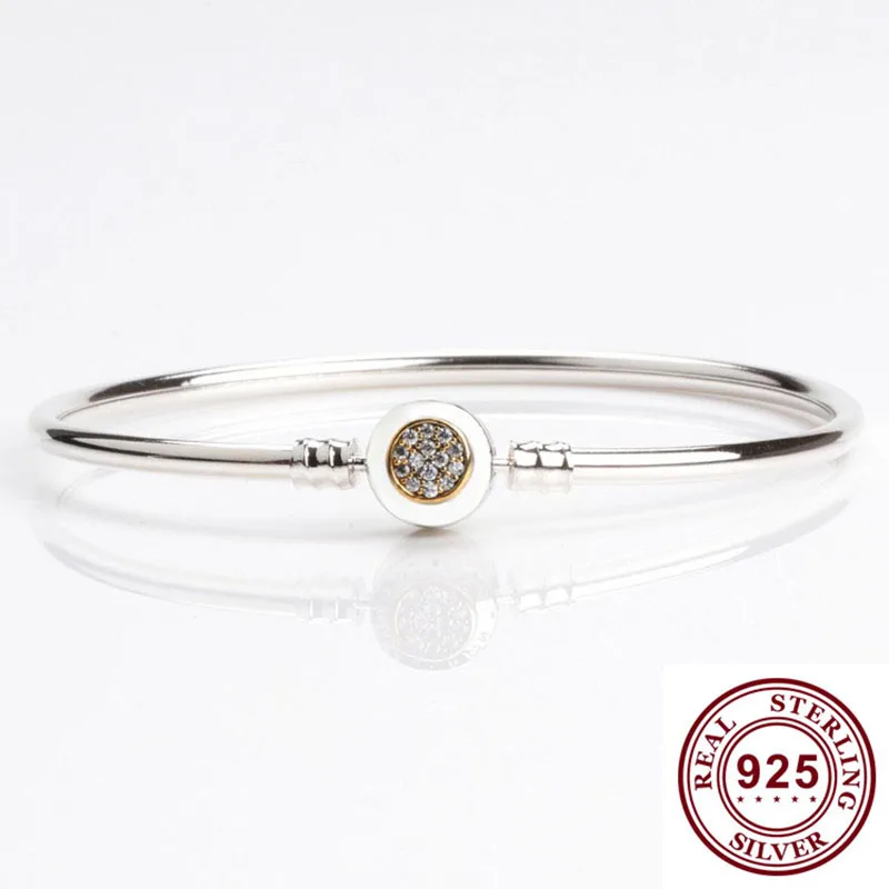 Original 925 Sterling Silver Pan Bracelet Shiny Round Gold Crystal Cz Bracelet Fit European Charm Bracelets Women Jewelry
Original 925 Sterling Silver Pan Bracelet Shiny Round Gold Crystal Cz Bracelet Fit European Charm Bracelets Women Jewelry