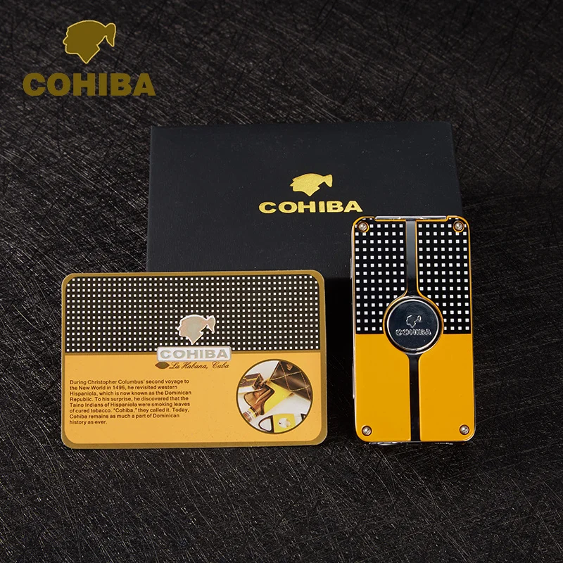 COHIBA Cigar Lighter Torch Gift Box with 3 Jet Flame Refillable Butane With Punch Smoking Tool Accessories ligthers
COHIBA Cigar Lighter Torch Gift Box with 3 Jet Flame Refillable Butane With Punch Smoking Tool Accessories ligthers