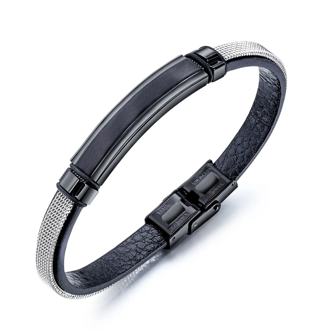 JHSL Trendy Male Men Statement Black Bracelets & Bangles High Quality PU Leather and Stainless Steel Party Gift
JHSL Trendy Male Men Statement Black Bracelets & Bangles High Quality PU Leather and Stainless Steel Party Gift