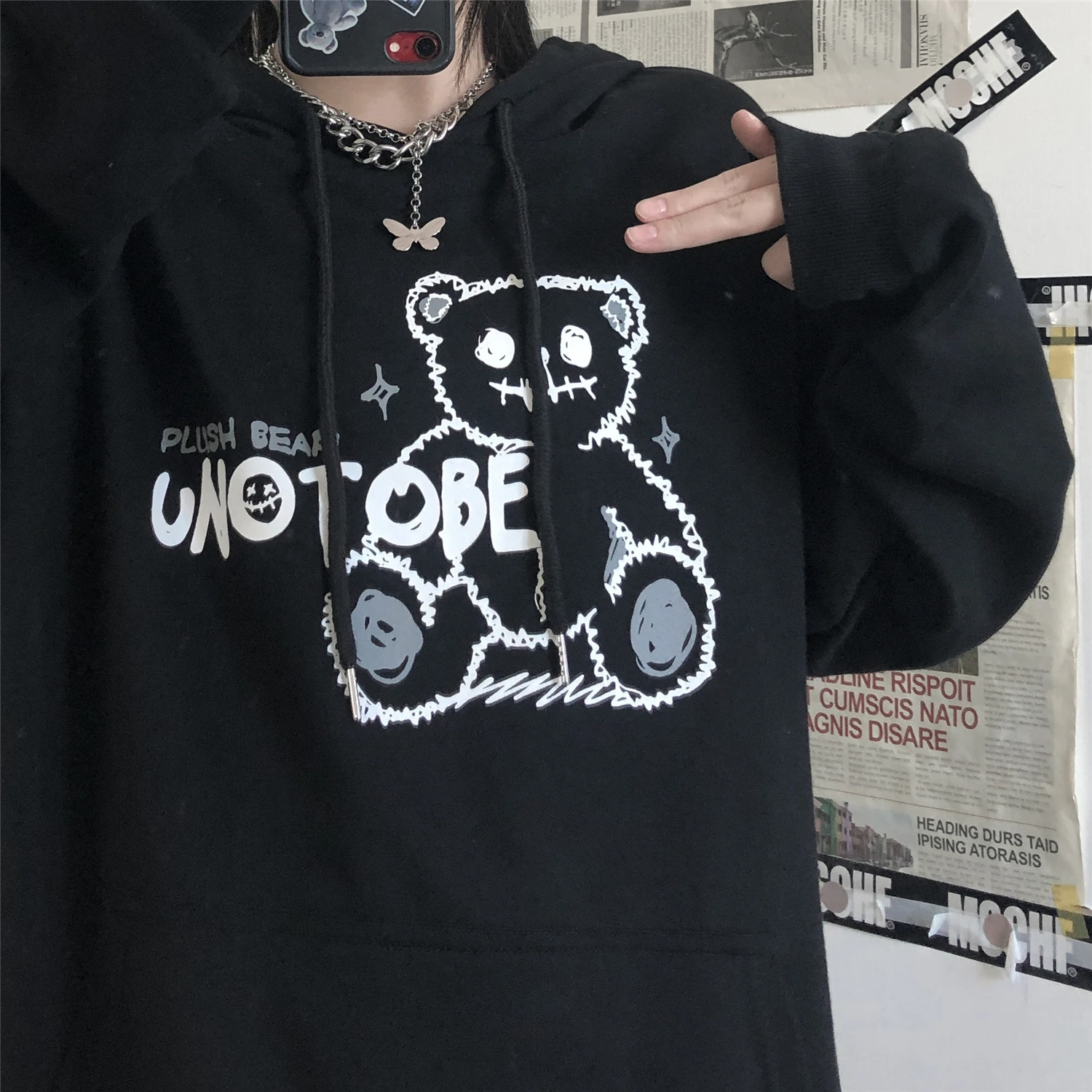 Harajuku loose hip hop streetwear black Gothic hoodie punk casual bear print cute chic funny winter warm women hooded sweatshirt
Harajuku loose hip hop streetwear black Gothic hoodie punk casual bear print cute chic funny winter warm women hooded sweatshirt