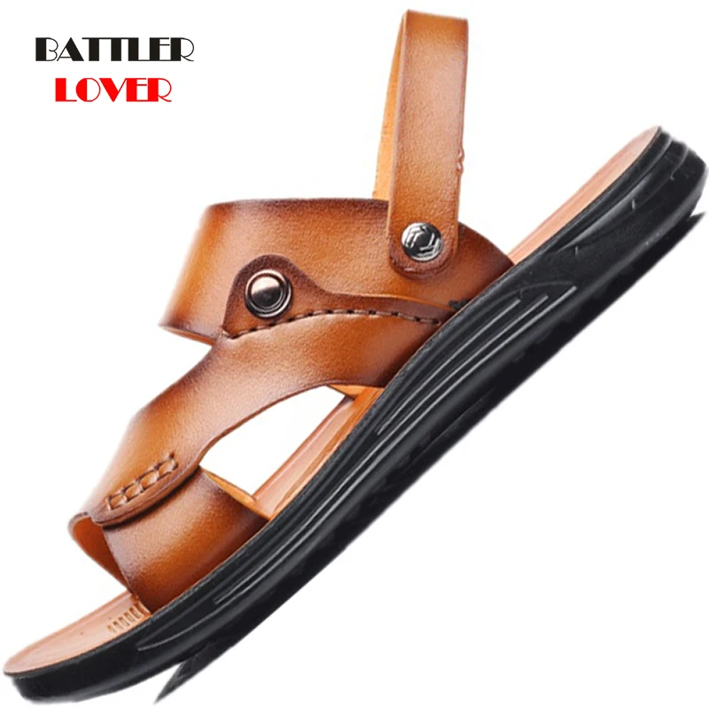 Men's Summer New Sandals and Slippers for Male Soft Sandalies Adult Thick-soled Beach Shoes Non-slip Open-toe Leather Outwear
Men's Summer New Sandals and Slippers for Male Soft Sandalies Adult Thick-soled Beach Shoes Non-slip Open-toe Leather Outwear