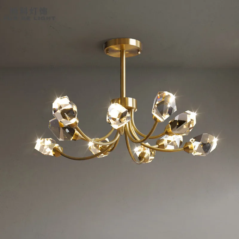 Light luxury post-modern chandelier all copper crystal living room dining bedroom simple lamp
Light luxury post-modern chandelier all copper crystal living room dining bedroom simple lamp
