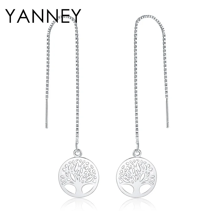YANNEY 925 Sterling Silver Long Tassel Tree of Life Drop Earrings For Fashion Women Wedding Gift Jewelry
YANNEY 925 Sterling Silver Long Tassel Tree of Life Drop Earrings For Fashion Women Wedding Gift Jewelry