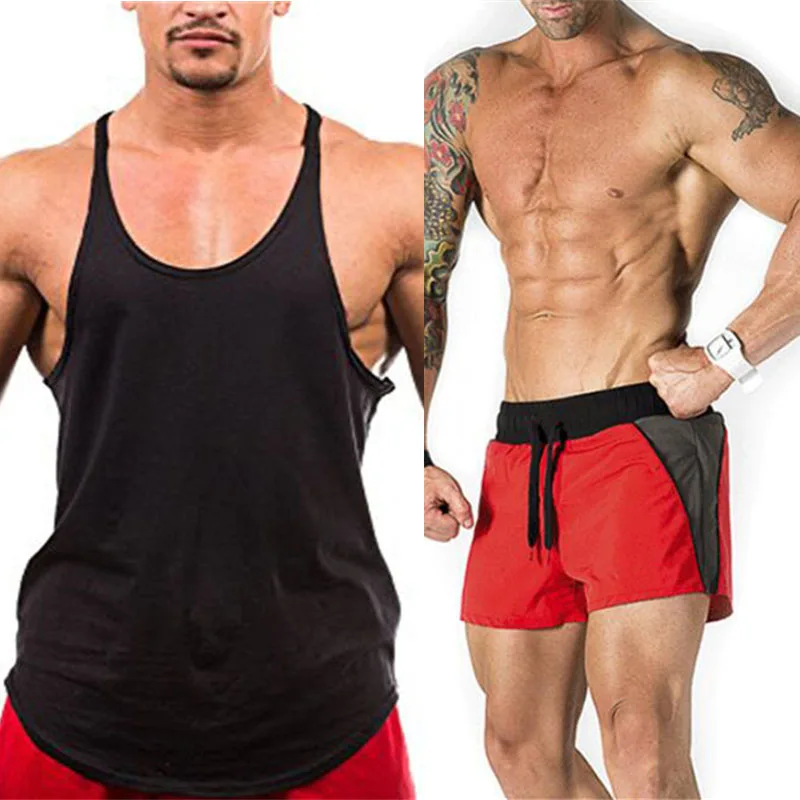 New 2pcs Sets Plain Gym Clothing Fitness Tracksuit Men Bodybuilding Stringer Tank Top + Shorts Mens Jogging Sweatsuit
New 2pcs Sets Plain Gym Clothing Fitness Tracksuit Men Bodybuilding Stringer Tank Top + Shorts Mens Jogging Sweatsuit