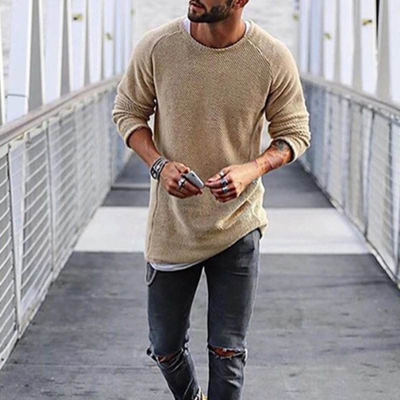 Men's Knitted Pullovers Long Sleeve Casual O Neck Sweater Fall Spring Fashion Pure Color Slim-Fit Tops Male Charming Streetwear
Men's Knitted Pullovers Long Sleeve Casual O Neck Sweater Fall Spring Fashion Pure Color Slim-Fit Tops Male Charming Streetwear