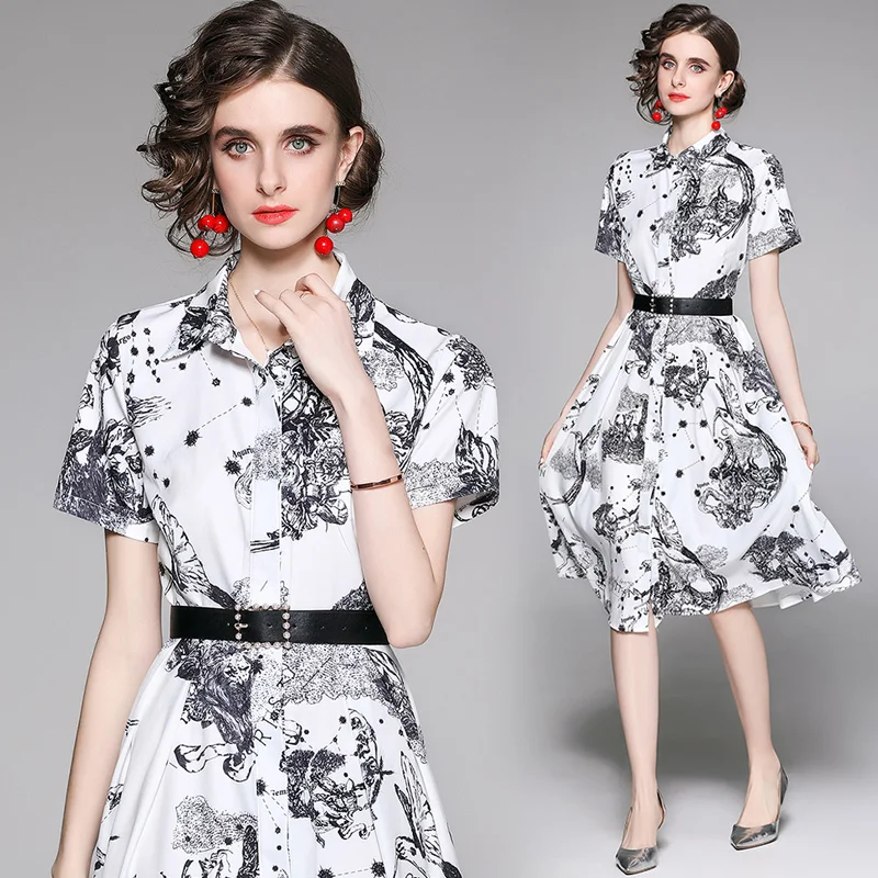 Dresses for Women Clothes Summer2021Office Lady A-LINE Elegat O-Neck Regular Print Empire SHORT Pullover Plus Size Fashion Dress
Dresses for Women Clothes Summer2021Office Lady A-LINE Elegat O-Neck Regular Print Empire SHORT Pullover Plus Size Fashion Dress