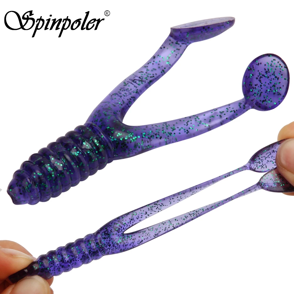 Рыболовная приманка Spinpoler для ловли окуня рыболовные черви с двойным хвостом