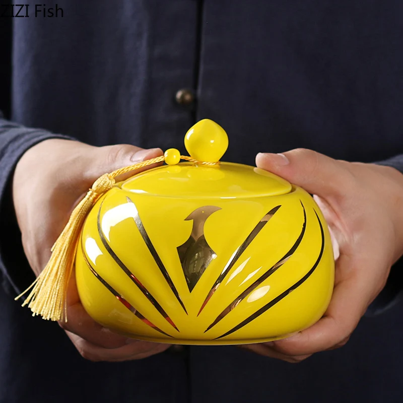 Керамический контейнер для хранения чая в китайском стиле герметичная банка