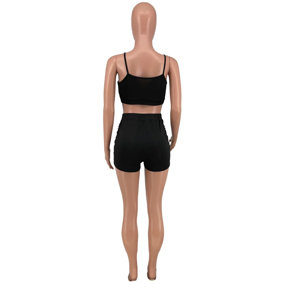 Cut-Out Halter Top and Biker Shorts Two Piece Set Best Match Bandage Outfit Lacing Top Casual Solid Color Tracksuit Streetwear
Cut-Out Halter Top and Biker Shorts Two Piece Set Best Match Bandage Outfit Lacing Top Casual Solid Color Tracksuit Streetwear