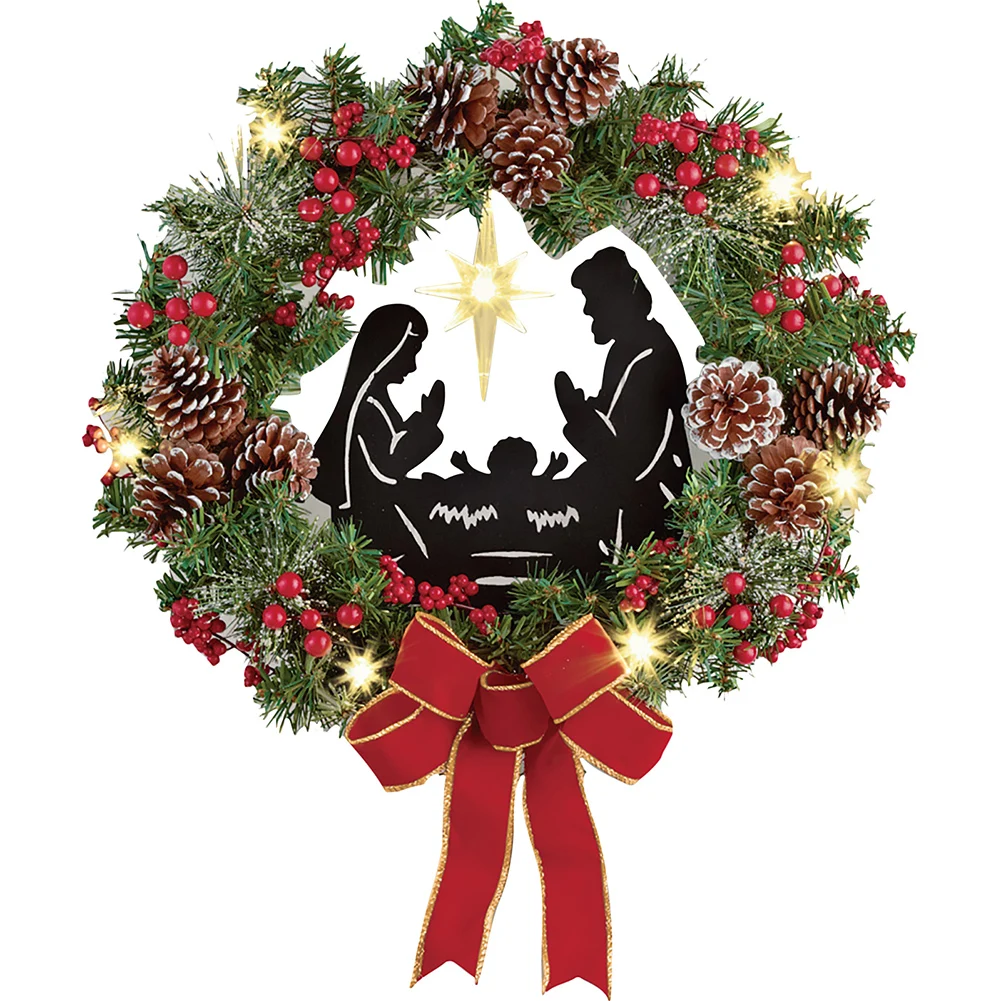 Rattan Pinecone Wreath Nativity Scene Silhouette Plaid Bows Home Walled Xmas Trees Door Hanging Merry Christmas Art Gift Crafts
Rattan Pinecone Wreath Nativity Scene Silhouette Plaid Bows Home Walled Xmas Trees Door Hanging Merry Christmas Art Gift Crafts