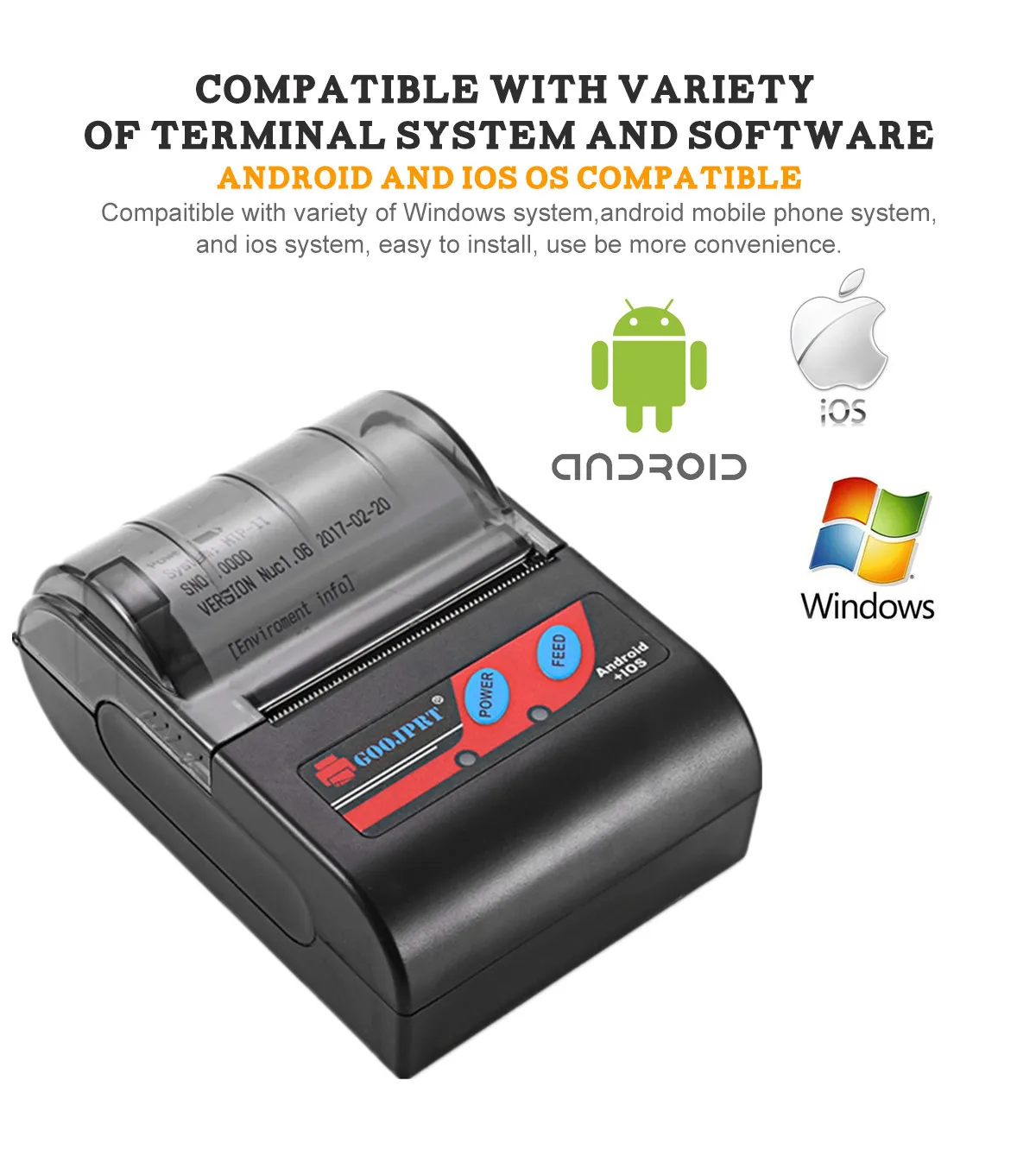 Thermal Printer Wireless Phone Printer USB port 2 inch 58mm Bluetooth Printer Mini Receipt
Thermal Printer Wireless Phone Printer USB port 2 inch 58mm Bluetooth Printer Mini Receipt