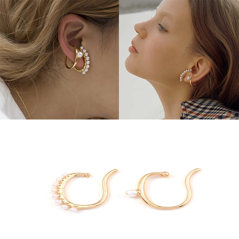 2pcs Gold Pearl Ear Clips For Women C-shaped Clip On Earring Vintage Simple Jewelry Without Ear Hole Fashion Boho Ear Loop Clip
2pcs Gold Pearl Ear Clips For Women C-shaped Clip On Earring Vintage Simple Jewelry Without Ear Hole Fashion Boho Ear Loop Clip