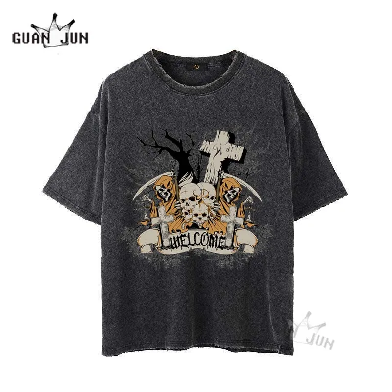 Welcome To Skull Vally Mens Washed T-shirt Goth Streetwear Harajuku Grunge Tshirt Clothes Hip Hop Aesthetic Tshirts Men Clothing
Welcome To Skull Vally Mens Washed T-shirt Goth Streetwear Harajuku Grunge Tshirt Clothes Hip Hop Aesthetic Tshirts Men Clothing