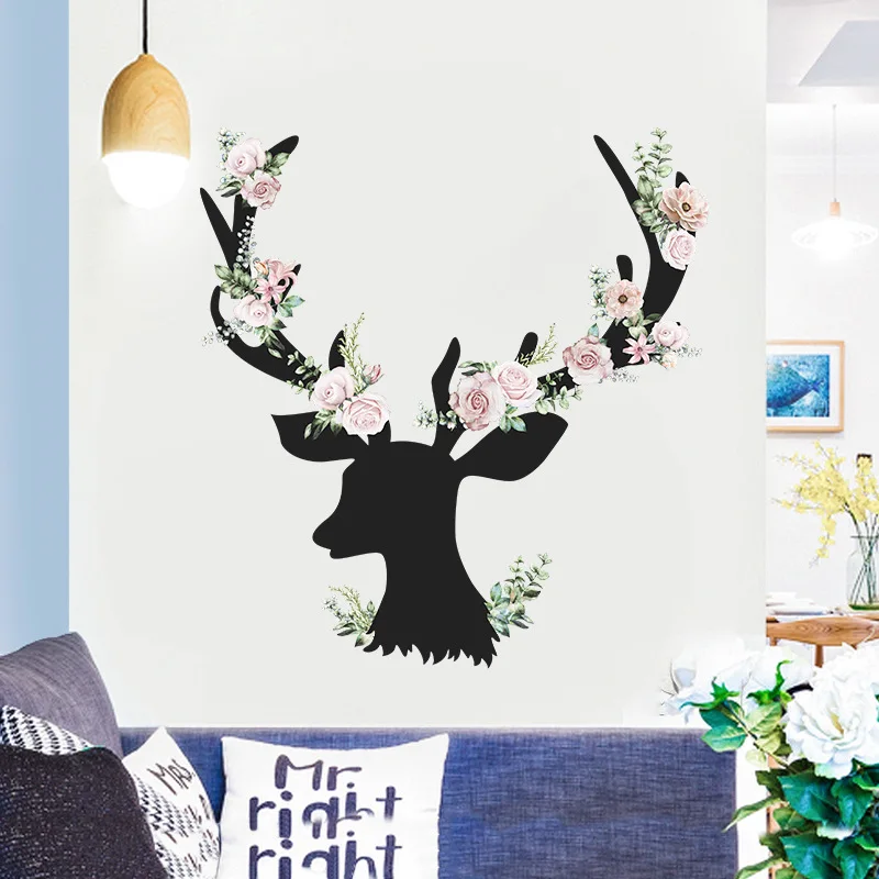 DIY Deer Head Flowers Wall Stickers for Living Room Art Vinyl Wall Decals for Kids Baby Home Decor Adesivo De Parede
DIY Deer Head Flowers Wall Stickers for Living Room Art Vinyl Wall Decals for Kids Baby Home Decor Adesivo De Parede