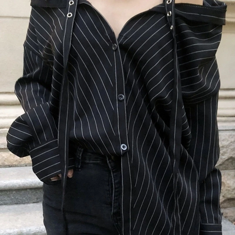 Punk Gothic Harajuku Off Shoulder Blouse Tops 2020 Women Korean Fashion Sexy Strapless Long Sleeve Striped Kpop Shirts
Punk Gothic Harajuku Off Shoulder Blouse Tops 2020 Women Korean Fashion Sexy Strapless Long Sleeve Striped Kpop Shirts