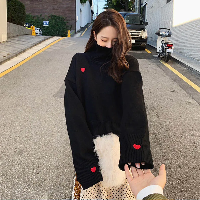 Thick Turtlneck Cowl Neck Long Sleeve Women Sweater Loose Wild Love Pullovers Top Autumn Winter Clothes Christmas Sweater Women
Thick Turtlneck Cowl Neck Long Sleeve Women Sweater Loose Wild Love Pullovers Top Autumn Winter Clothes Christmas Sweater Women