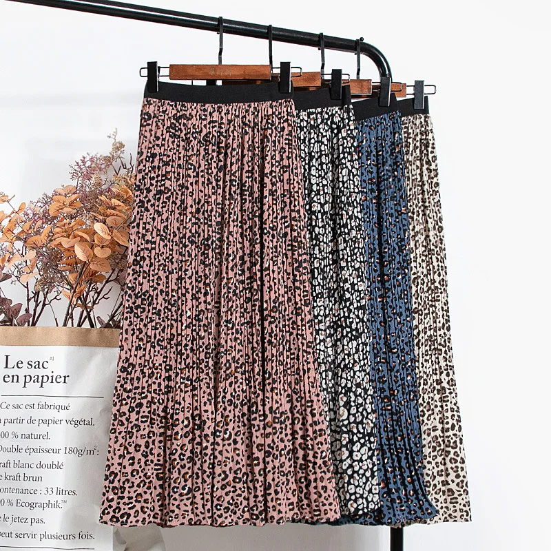 2021 New Spring Vintage Leopard Print Chiffon Skirt High Waist Slim Elastic Waist Midi Skirt for Women Elegant Long Jupe Femme
2021 New Spring Vintage Leopard Print Chiffon Skirt High Waist Slim Elastic Waist Midi Skirt for Women Elegant Long Jupe Femme