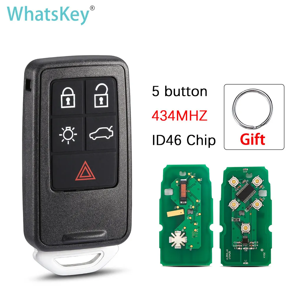 Умный ключ с дистанционным управлением WhatsKey, 5 кнопок, KYDZ, 433 МГц, чип FSK ID46 для Volvo XC60 S60 S60L V40 V60 S80 XC70, замена fob
Умный ключ с дистанционным управлением WhatsKey, 5 кнопок, KYDZ, 433 МГц, чип FSK ID46 для Volvo XC60 S60 S60L V40 V60 S80 XC70, замена fob