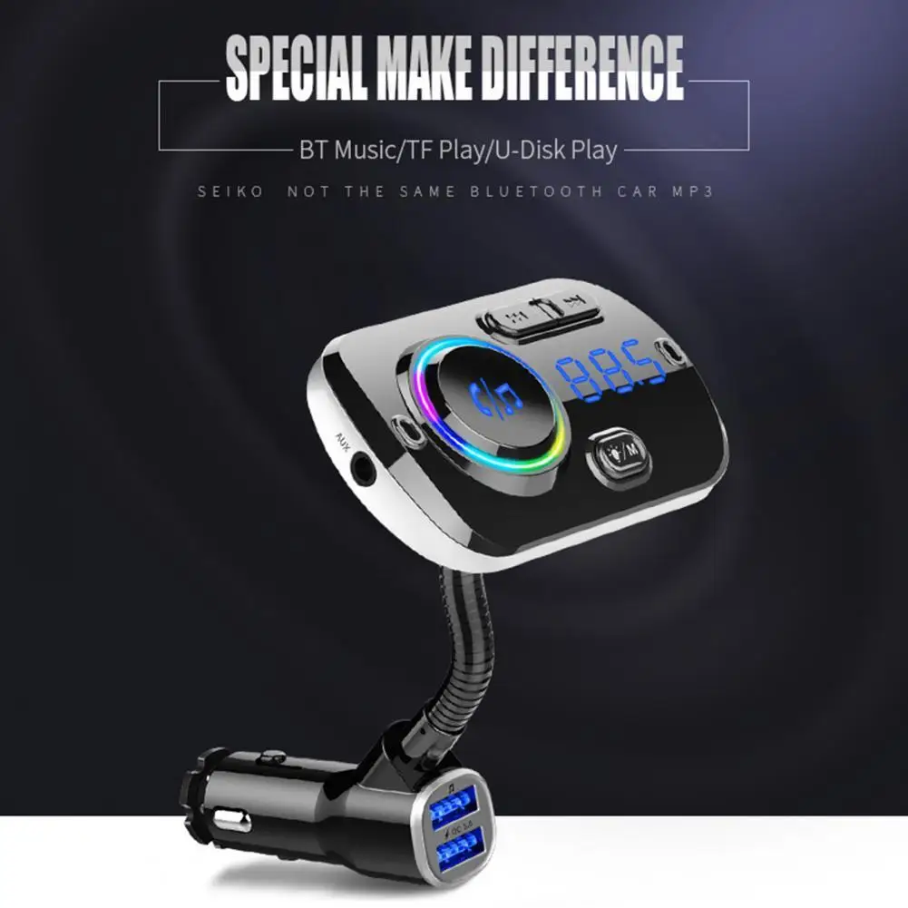 FM-передатчик с функцией памяти QC3.0 USB, многофункциональный портативный Bluetooth-совместимый MP3-плеер 5,0, FM-модулятор для авто
FM-передатчик с функцией памяти QC3.0 USB, многофункциональный портативный Bluetooth-совместимый MP3-плеер 5,0, FM-модулятор для авто