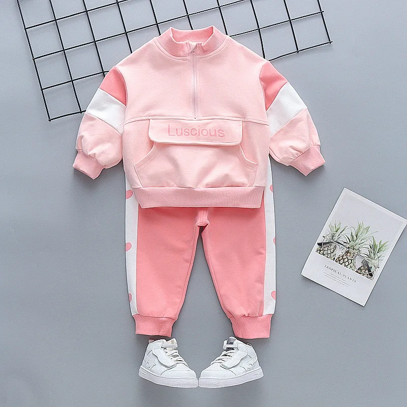 Infant Pink Clothing Autumn Spring Casual Color Matching Clothes Sets Baby Girls Half Zipper Pullover Tops+Pants Kids Tracksuit
Infant Pink Clothing Autumn Spring Casual Color Matching Clothes Sets Baby Girls Half Zipper Pullover Tops+Pants Kids Tracksuit