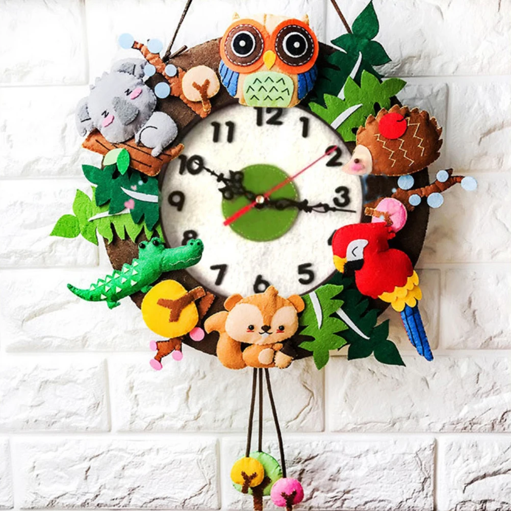 Felt Wall Clock Free Cutting Felt Material DIY Package Forest Animal Theme Handmade Cloth Clock For Living Room Decorartion
Felt Wall Clock Free Cutting Felt Material DIY Package Forest Animal Theme Handmade Cloth Clock For Living Room Decorartion