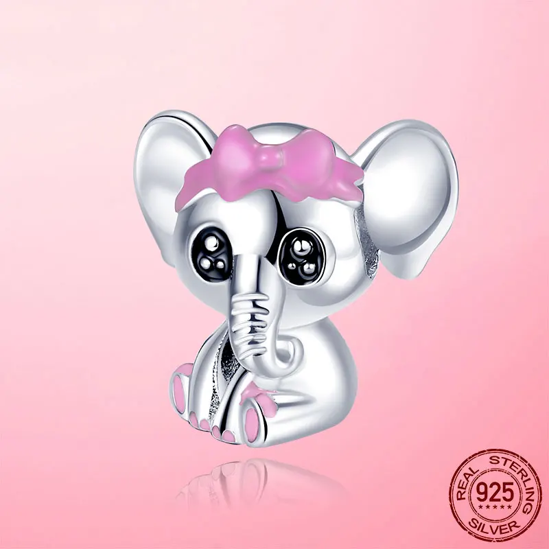 Лидер продаж, серебряный цвет, розовый эмалевый лук, слон, шармы, бусины, подходят для оригинального браслета Pandora, сделай сам, изготовление с... 
Лидер продаж, серебряный цвет, розовый эмалевый лук, слон, шармы, бусины, подходят для оригинального браслета Pandora, сделай сам, изготовление с...