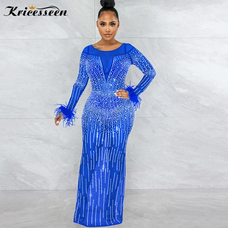 Kricesseen сексуальное голубое Сетчатое Прозрачное Платье макси с длинным рукавом с перьями облегающее вечернее Клубное длинное платье
Kricesseen сексуальное голубое Сетчатое Прозрачное Платье макси с длинным рукавом с перьями облегающее вечернее Клубное длинное платье