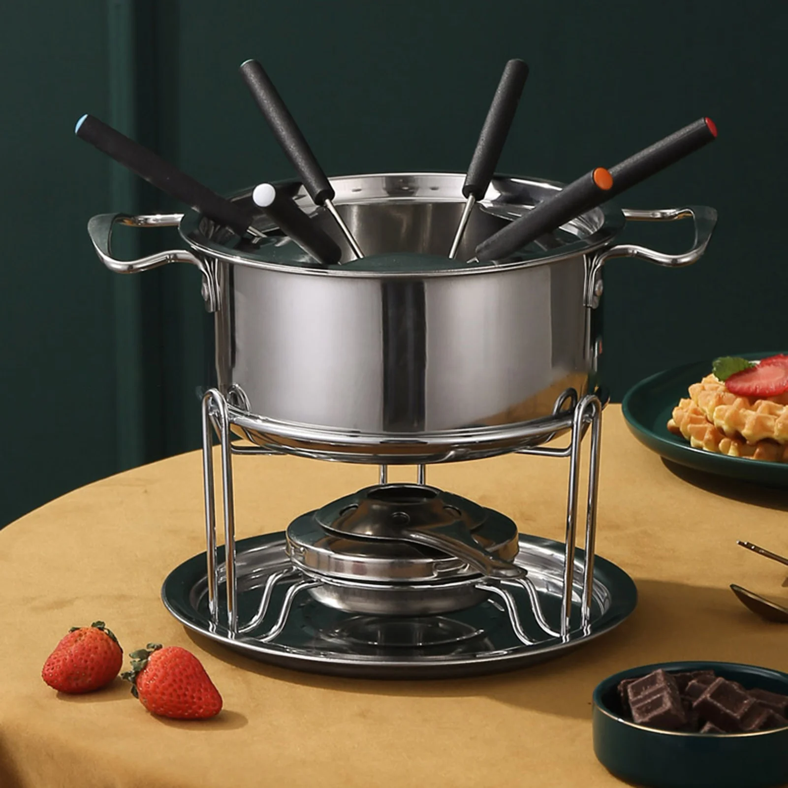 10Pcs Set High Quality Stainless Steel Melting Furnace Ice Cream Melting Pot Cheese Fondue Kitchen Accessories
10Pcs Set High Quality Stainless Steel Melting Furnace Ice Cream Melting Pot Cheese Fondue Kitchen Accessories