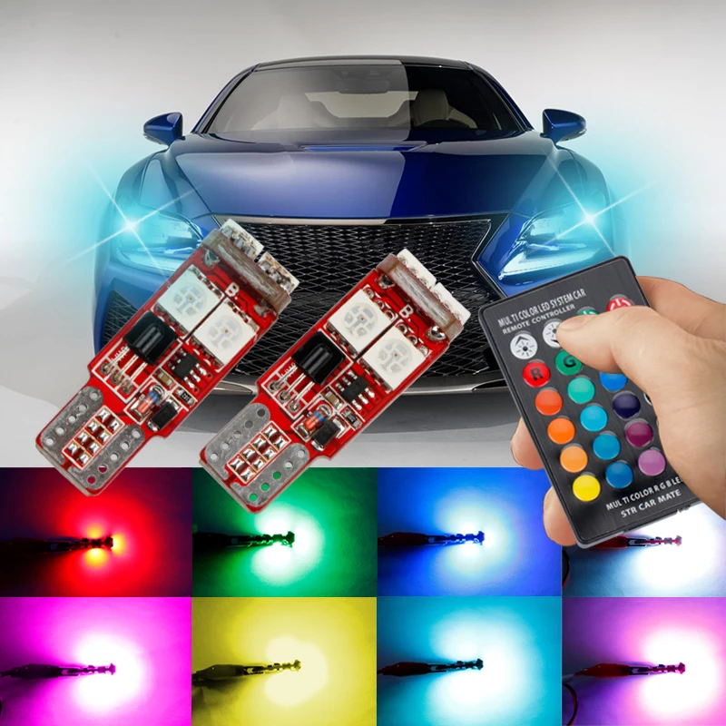 OKEEN Led Headlight Bulb RGB T10 Canbus Car LED Light Bulb With Remote Controller 2Pcs 6SMD 5050 T10 W5W Colourful Flash Strobe
OKEEN Led Headlight Bulb RGB T10 Canbus Car LED Light Bulb With Remote Controller 2Pcs 6SMD 5050 T10 W5W Colourful Flash Strobe