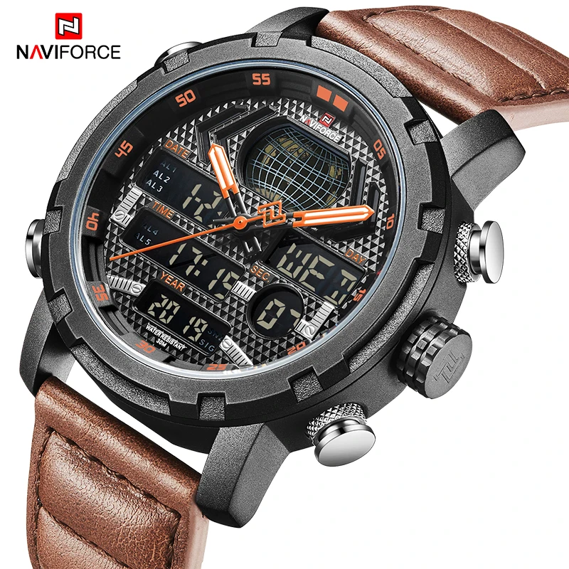 The New NAVIFORCE Watch Men Top Luxury Brand Digital Analog Sport Wristwatch Waterproof Military Genuine Leather Male Clock9160
The New NAVIFORCE Watch Men Top Luxury Brand Digital Analog Sport Wristwatch Waterproof Military Genuine Leather Male Clock9160