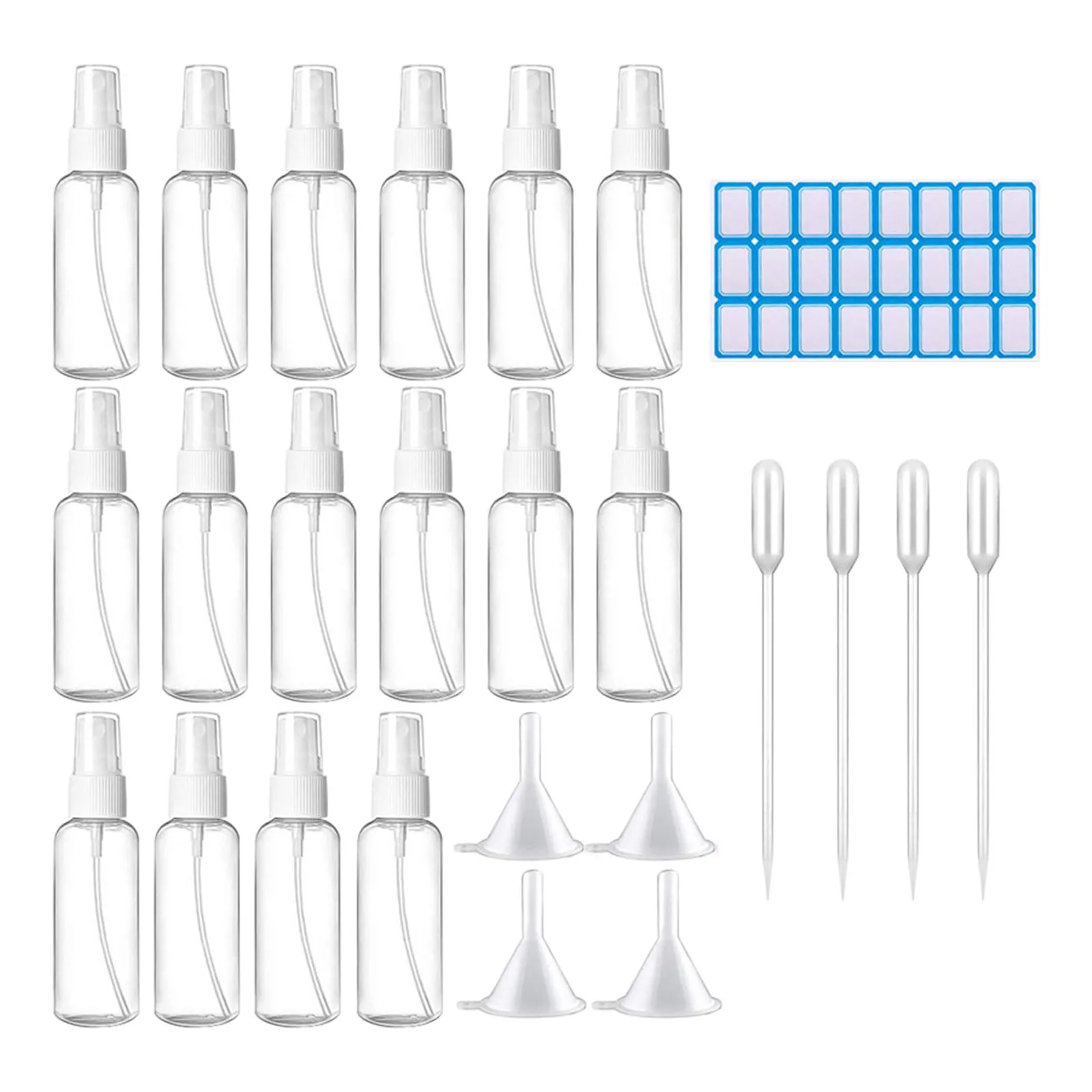 Portable 60ml 16pcs Empty Spray Bottle Perfumes Clear Bottles with Funnels
Portable 60ml 16pcs Empty Spray Bottle Perfumes Clear Bottles with Funnels
