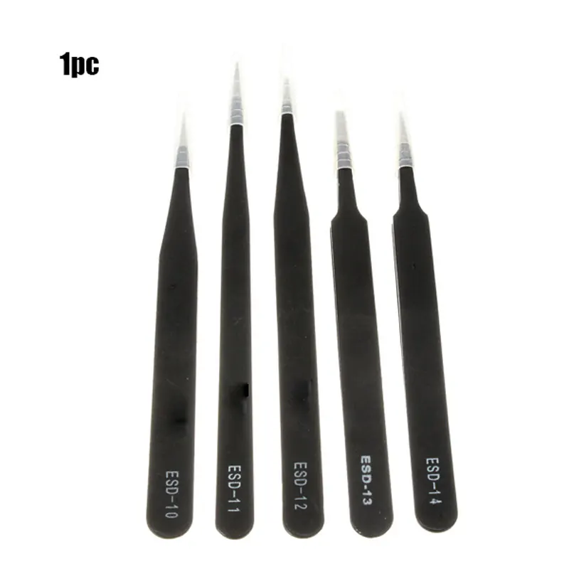ESD-10 to ESD-15 Anti-static Curved Straight Tip Forceps Precision Soldering Tweezers Set Electronic ESD Tweezers Tool
ESD-10 to ESD-15 Anti-static Curved Straight Tip Forceps Precision Soldering Tweezers Set Electronic ESD Tweezers Tool
