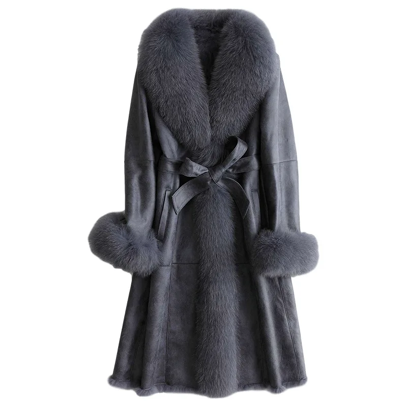 2021 Winter Real Double Face Rabbit Fur Coat Women's Elegant Mid-Length Close-Fitting Leather Fox Fur Collar Cuffs Fur Garments
2021 Winter Real Double Face Rabbit Fur Coat Women's Elegant Mid-Length Close-Fitting Leather Fox Fur Collar Cuffs Fur Garments