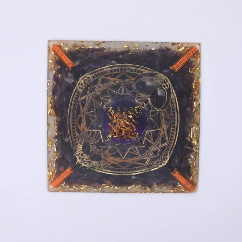 3.74in Orgonite Pyramid Amethyst Crystal Heart Chakra Reiki Orgone Pyramid For Meditation Healing Strong Energy Resin Decorative
3.74in Orgonite Pyramid Amethyst Crystal Heart Chakra Reiki Orgone Pyramid For Meditation Healing Strong Energy Resin Decorative