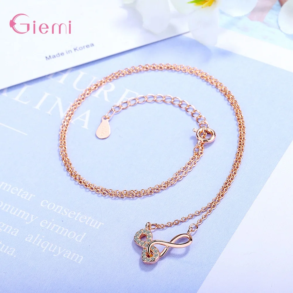 Genuine 925 Silver Hot Sale Luxury Infinite Love Double 8 Shape Pendant White/Rose Gold Necklace For Women Wife Girlfriend Gifts
Genuine 925 Silver Hot Sale Luxury Infinite Love Double 8 Shape Pendant White/Rose Gold Necklace For Women Wife Girlfriend Gifts